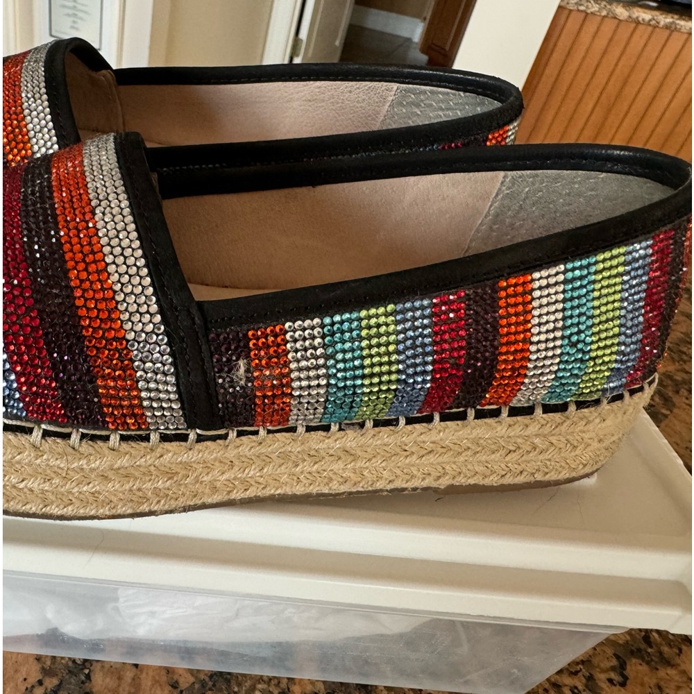 Multiple beaded color espadrille. Little use because they were tight for me.